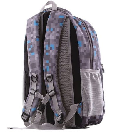 PIXIE CREW Kreativní studentský batoh  šedo-modrý