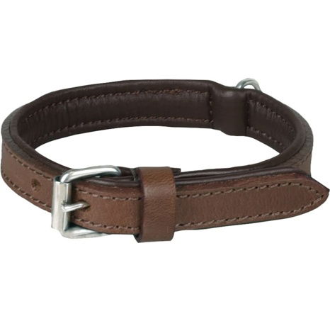 Flamingo Arizona Kožený obojek s pěnovou výplní Hnědá XS/S