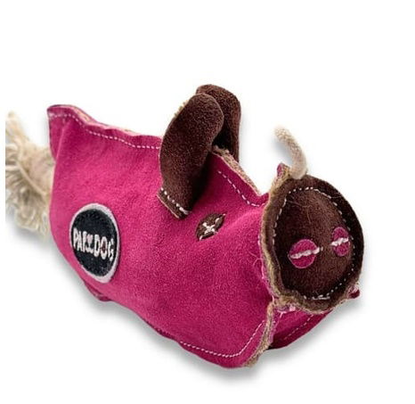PafDog Prasátko Pinky Hračka pro psy z kůže a juty 28cm