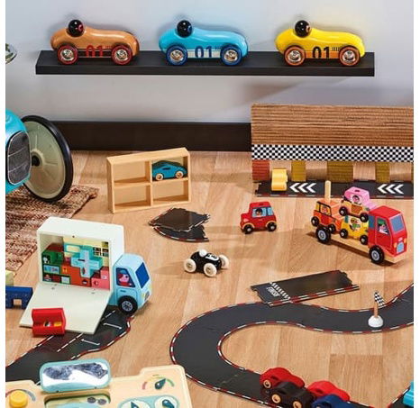 Vilac Dřevěné auto Old Sport Compet tyrkysové