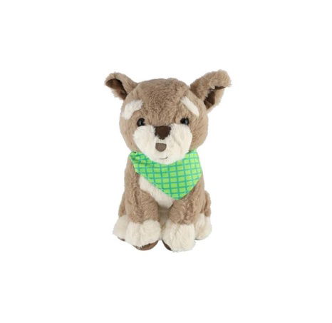 Pejsek sedící se šátkem plyš 26cm