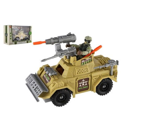 Vojenská sada obrněné auto+voják s doplňky