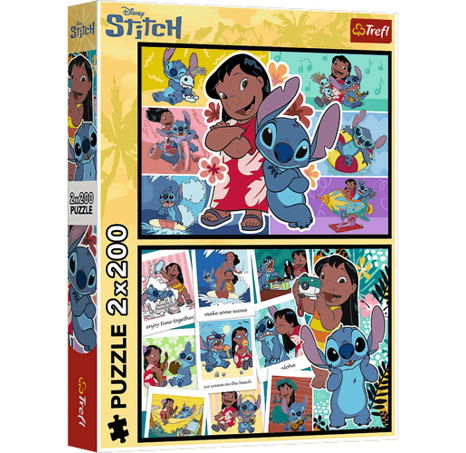Puzzle 2x200 Šťastný život Stitche 41x27,5cm v krabici 26x34x4,5cm