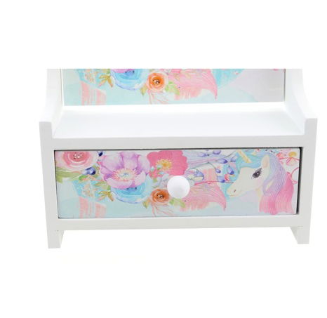 Šperkovnice dřevěná se zrcátkem jednorožec