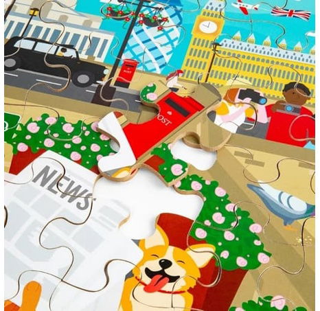 Bigjigs Toys Dřevěné podlahové puzzle Londýn