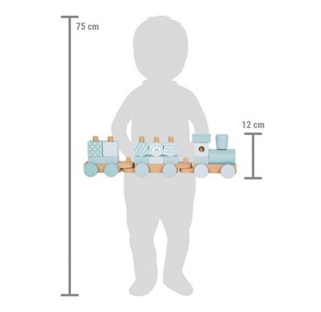 small foot Nasazování Dřevěný vláček modrý