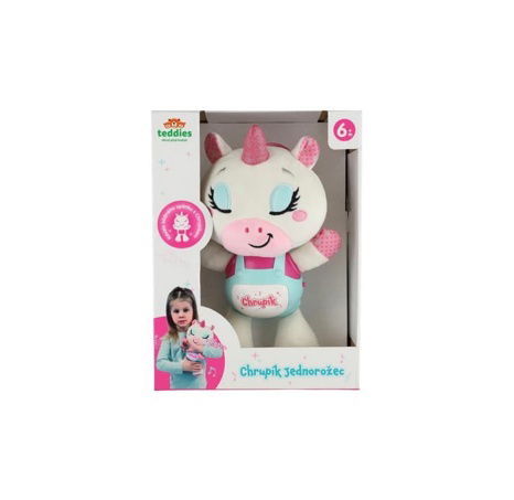 Jednorožec Chrupík usínáček plyš/plast na baterie se zvukem se světlem v krabici 22x30x10,5cm 6m+