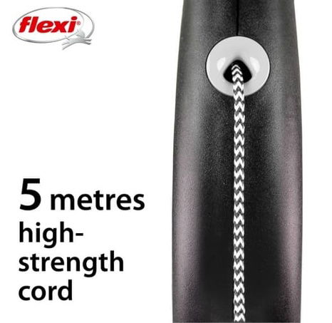 Flexi Vodítko Black Design S lanko 5m černo-stříbrné