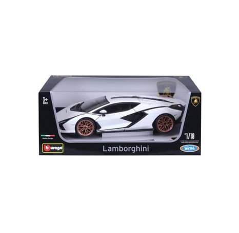 Bburago - Auta HOBBY, Lamborghini Sián FKP 37, bílá, 1:18