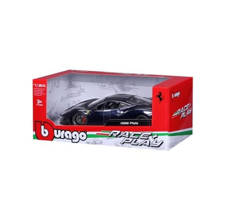 Bburago - RACE+PLAY, Ferrari 488 Pista, tmavě modrá, 1:24