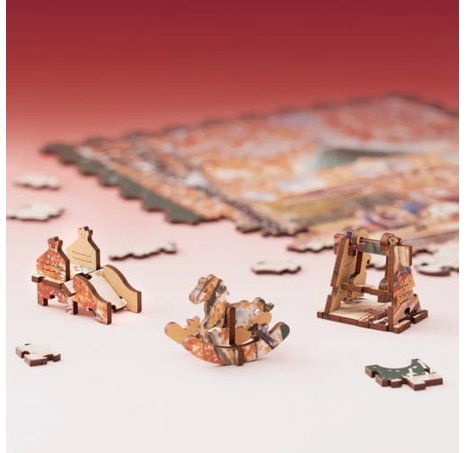 RoboTime Dřevěné puzzle Podzimní kolotoč