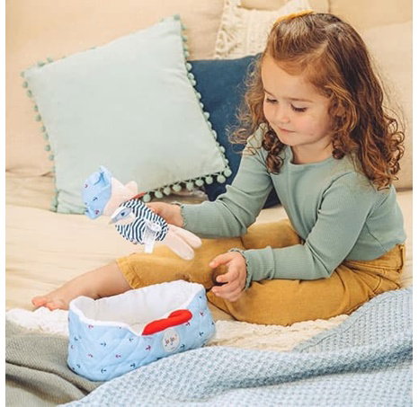 Doudou Jolijou Panenka v modré přenášecí tašce 20 cm
