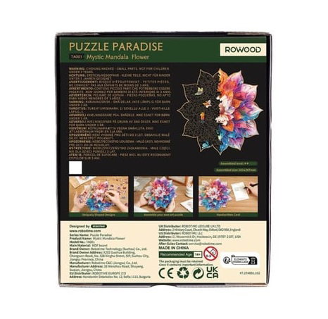 RoboTime Dřevěné puzzle Květinová mandala