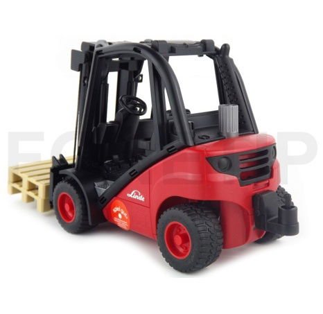 Bruder 2511 Linde Gabelstapler H30D mit Anhängerkupplung und 2 Paletten