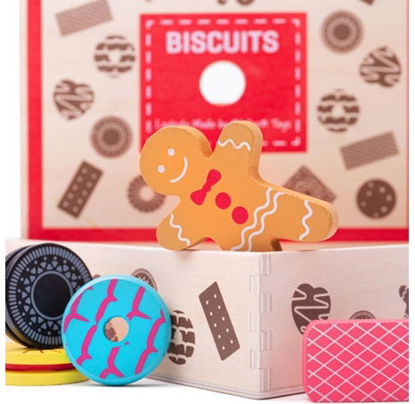 Bigjigs Toys Box s dřevěnými sušenkami