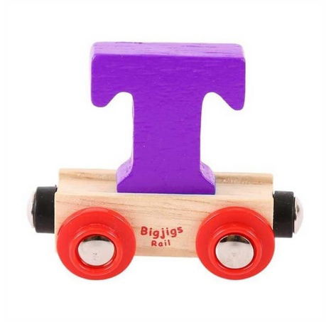 Bigjigs Rail Wagon Holzschienenbahn - Buchstabe T