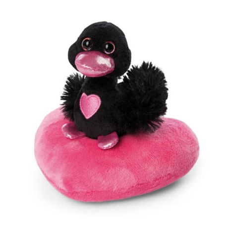 NICI Plüsch Love Schwarzer Schwan mit Herz 10cm, GRÜN