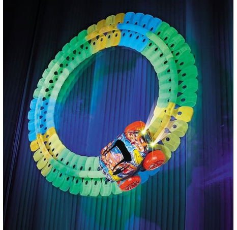 Bavytoy Dráha svítící s rotujícím autíčkem 112ks