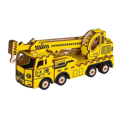 Woodcraft 3D Puzzle Kranwagen aus Holz