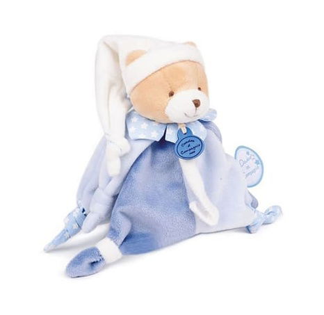 Doudou Dárková sada - Hračka s úchytem na dudlík medvídek 17 cm