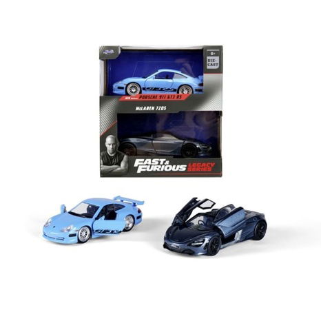 Fast and Furious Twin Pack Brian's Porsche 996 GT3 RS und Shaw's McLaren, 1:32 Wave 1/2