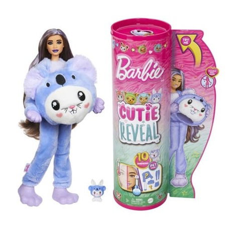 Barbie CUTIE REVEAL BARBIE V KOSTÝMU - ZAJÍČEK VE FIALOVÉM KOSTÝMU KOALY