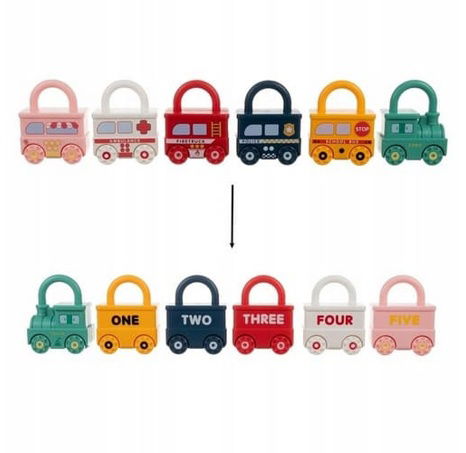 Vzdělávací autíčka s visícími zámky