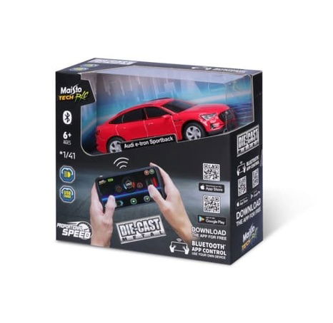 Maisto RC - DIE-CAST METAL se světly, Audi e-tron Sportback, 1:41, 2,4GHz, USB, XTR, Bluetooth 5.0