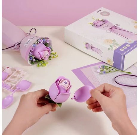 RoboTime 3D skládačka Fialová růže