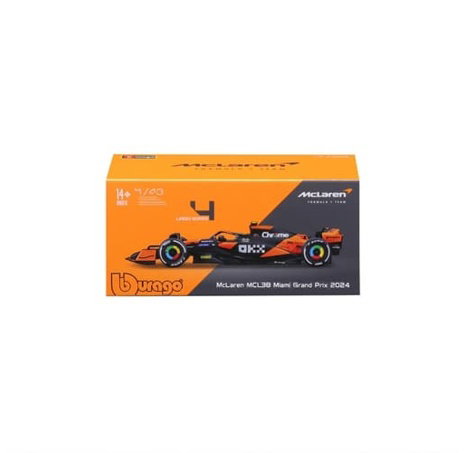 Bburago - RACE Formule F1 v dekorativním boxu, McLaren MCL38 (2024), #4 Lando Norris, 1:43