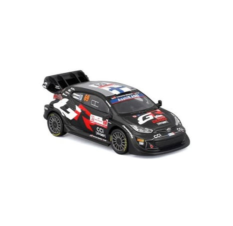 Bburago - RACE, Toyota GR Yaris Rally1 Hybrid v dekorativním boxu, Rovanpera #69, modrá, 1:43