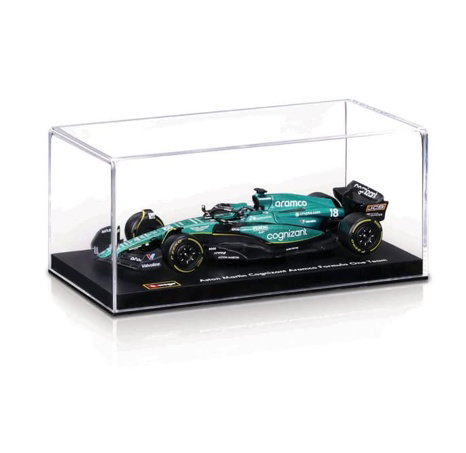 Bburago - RACE Formule F1 v dekorativním boxu, Aston Martin AMR23 (2023), #18 Lance Stroll, 1:43