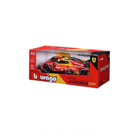 Bburago - RACING, Ferrari 499P - 24h Le Mans Champion 2024, červená, 1:24