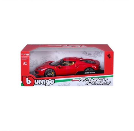 Bburago - RACE+PLAY, Ferrari 296 GTB, červená, 1:18