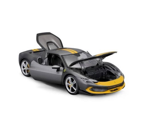 Bburago - RACE+PLAY, Ferrari 296 GTB ASSETTO FIORANO, šedá metalíza, 1:18