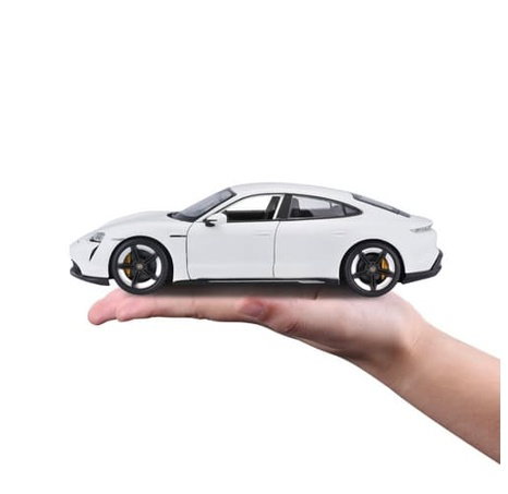 Bburago - Auta HOBBY, Porsche Taycan Turbo S, bílá, 1:24