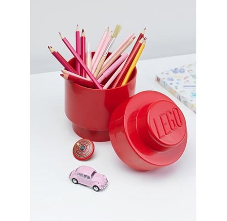 LEGO úložný box kulatý 123 x 183 mm - červená
