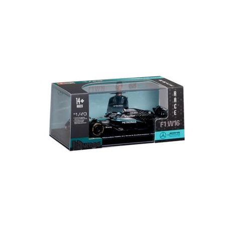 Bburago - RACE F1 v dekorativním boxu, Mercedes-AMG Petronas W16 (2025), #63 George Russell, 1:43