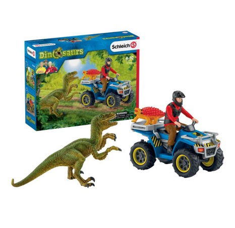Schleich 41466 Útěk před Velociraptorem na čtyřkolce
