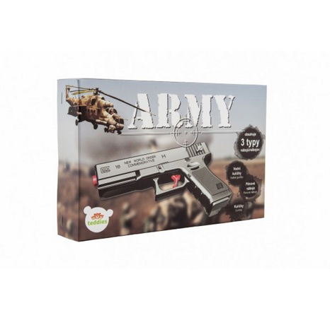 Pistole na kuličky 20cm plast + 3 druhy nábojů