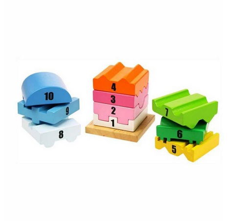 Bigjigs Baby Dřevěná motorická věž s číslicemi