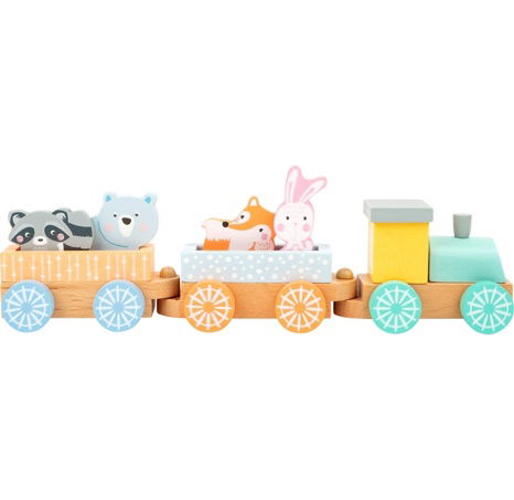 Small Foot Dřevěný vláček v pastelových barvách