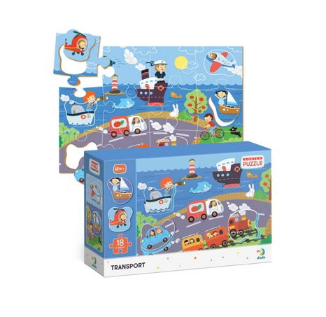 TM Toys DODO Puzzle s tříděním obrázků Transport 18 dílků