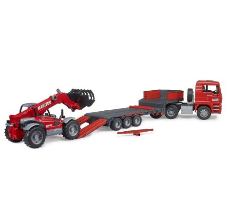 Bruder 2774 Podvalník MAN TGA s teleskopickým nakladačem Manitou