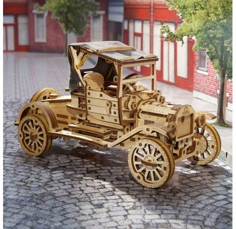 Ugears 3D dřevěné mechanické puzzle Historický automobil UGR-T