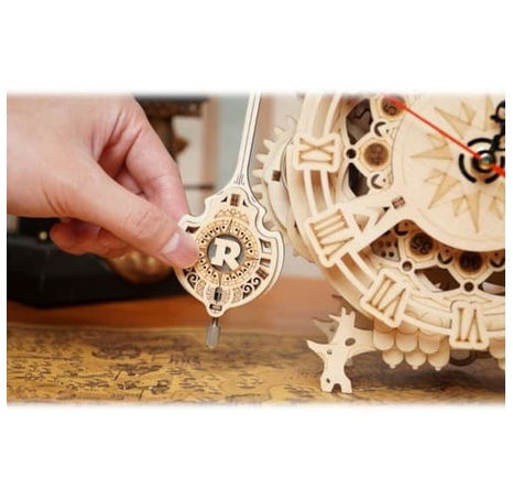 RoboTime 3D dřevěné mechanické puzzle Soví hodiny