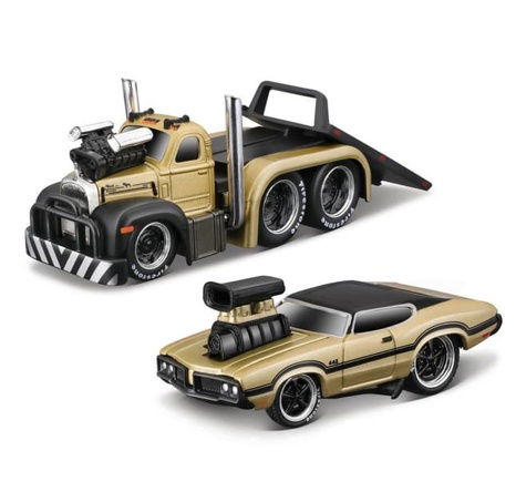 Maisto - Muscle Transports - 1953 MACK B-61 Tieflader 1970 Oldsmobile 442, 1:64