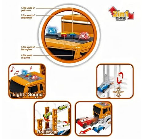 Bavytoy Oranžový kamion se závodní dráhou