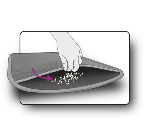 Flamingo Matz Podložka před kočičí toaletu Černá 70x60cm