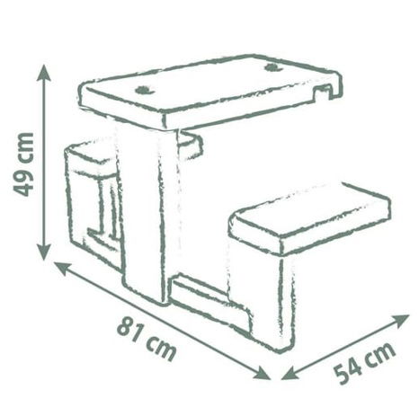 Piknikový stoleček Life s lavicemi k domečku